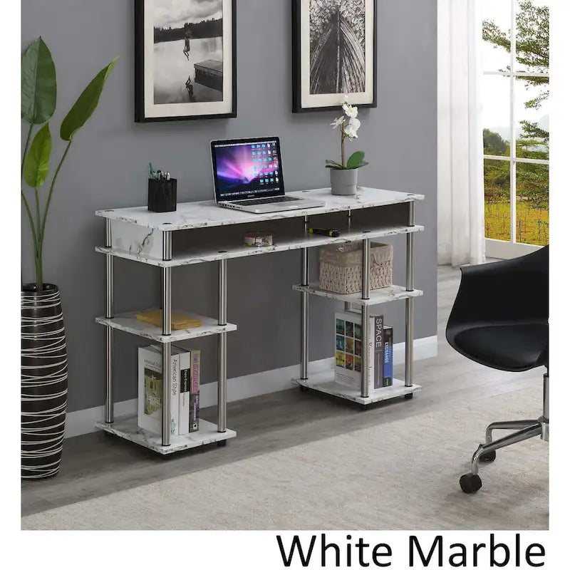 Bureau compact avec étagères ouvertes
