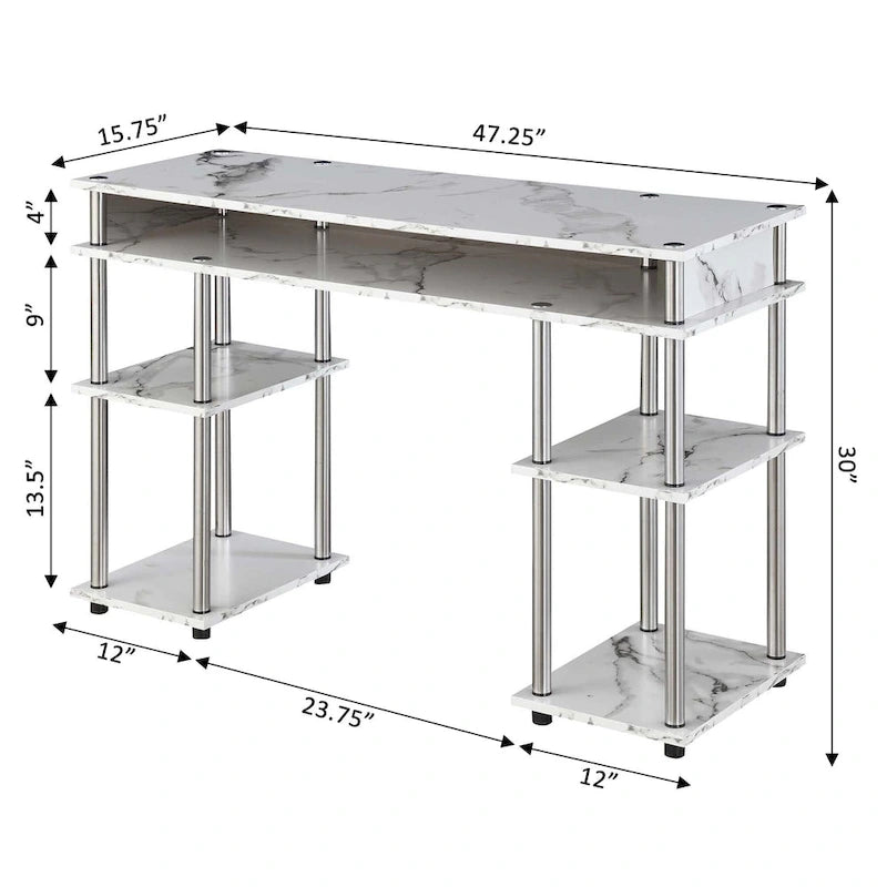 Bureau compact avec étagères ouvertes