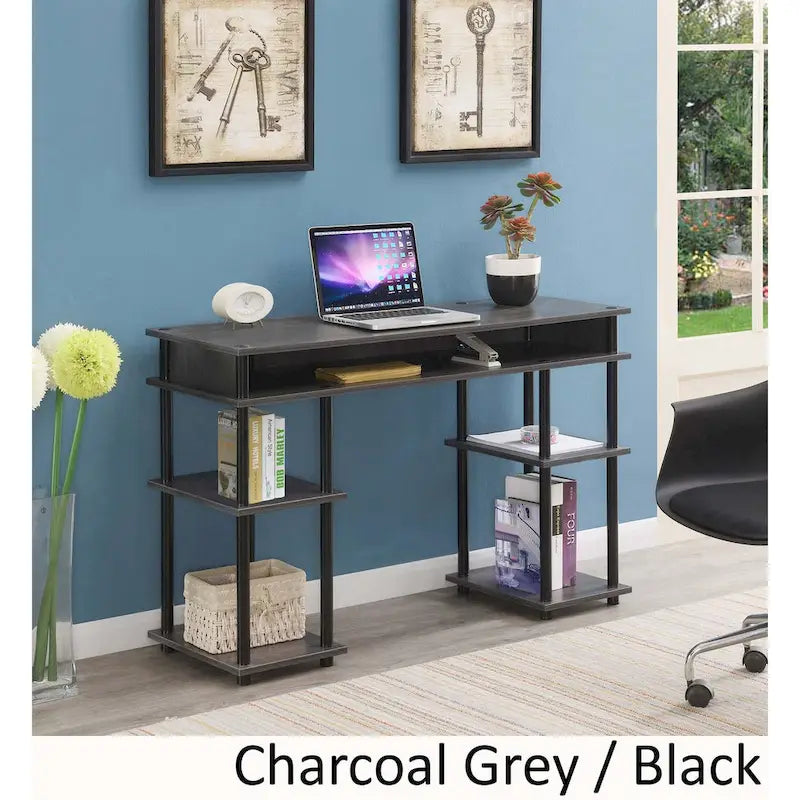 Bureau compact avec étagères ouvertes