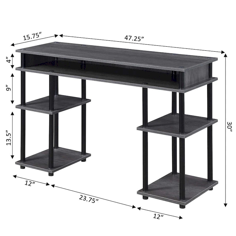 Bureau compact avec étagères ouvertes
