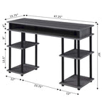 Bureau compact avec étagères ouvertes