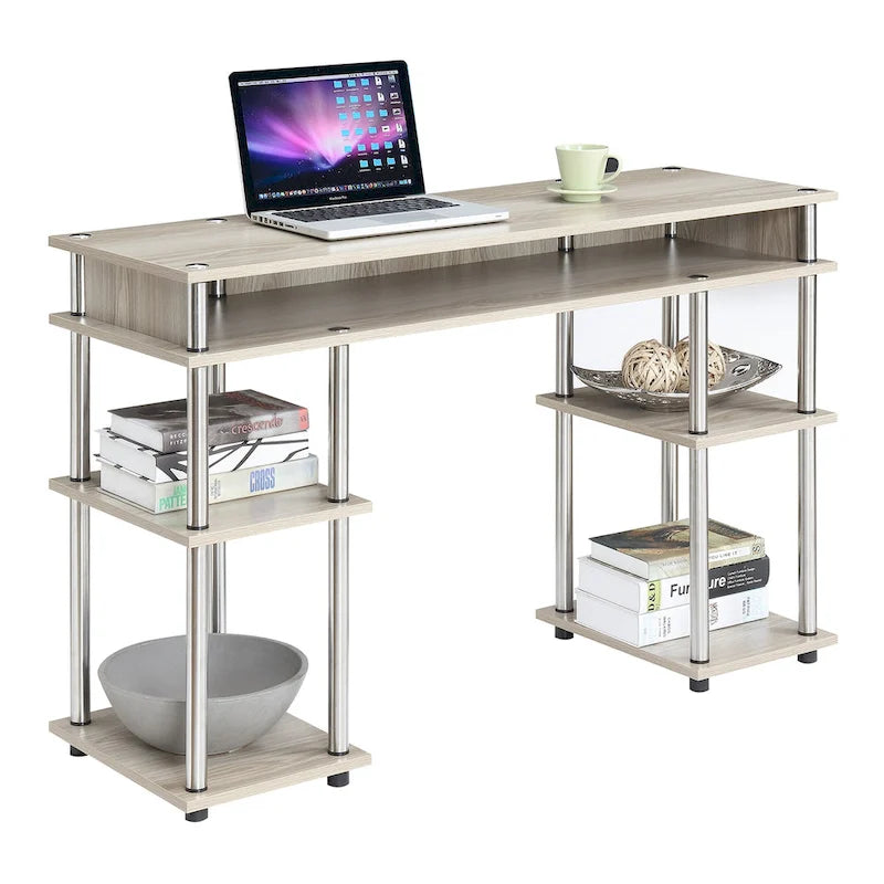 Bureau compact avec étagères ouvertes