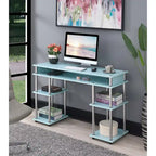 Bureau compact avec étagères ouvertes