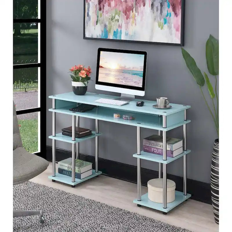 Bureau compact avec étagères ouvertes