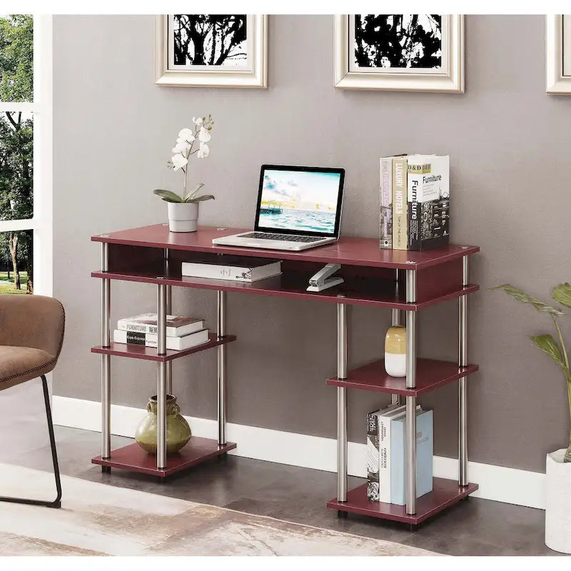 Bureau compact avec étagères ouvertes