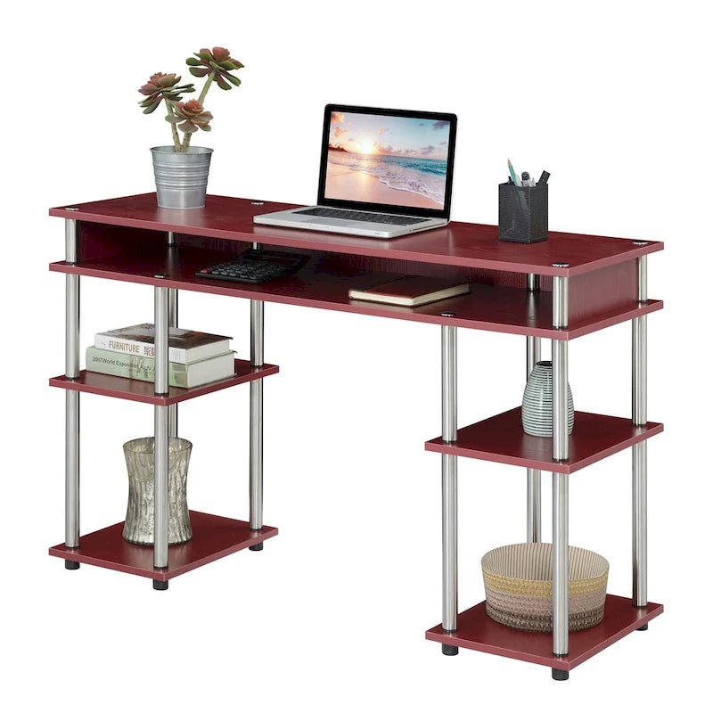 Bureau compact avec étagères ouvertes