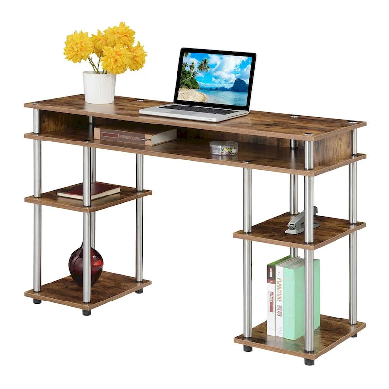 Bureau compact avec étagères ouvertes