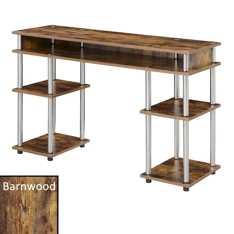 Bureau compact avec étagères ouvertes