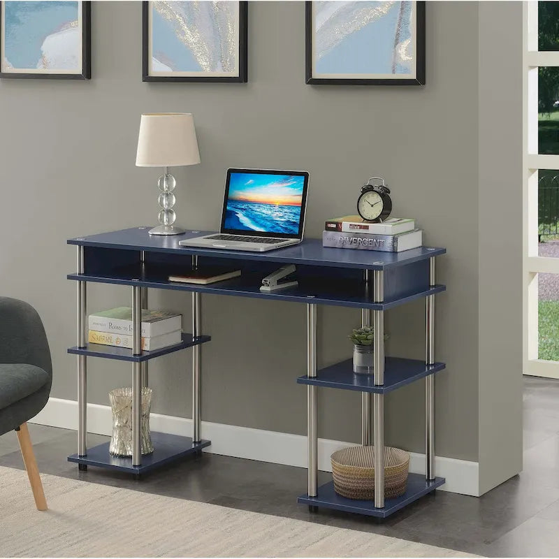 Bureau compact avec étagères ouvertes