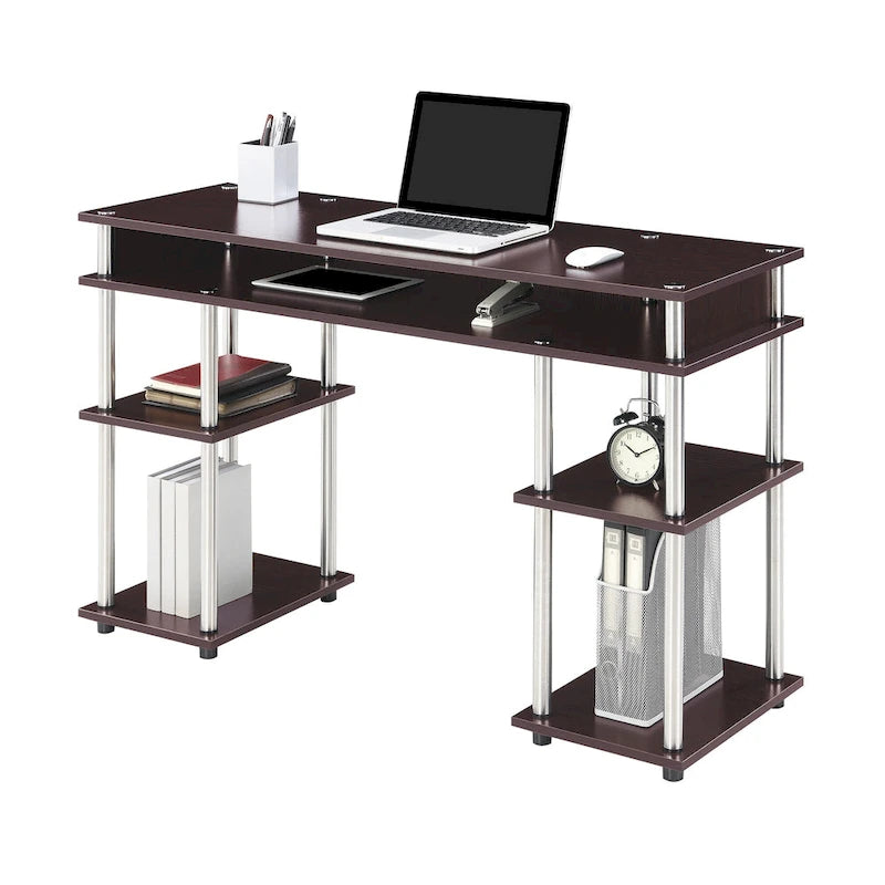 Bureau compact avec étagères ouvertes