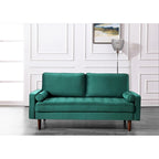 Canapé capitonné en velours de style Mid-Century Modern