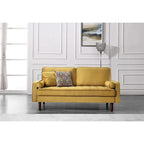 Canapé capitonné en velours de style Mid-Century Modern