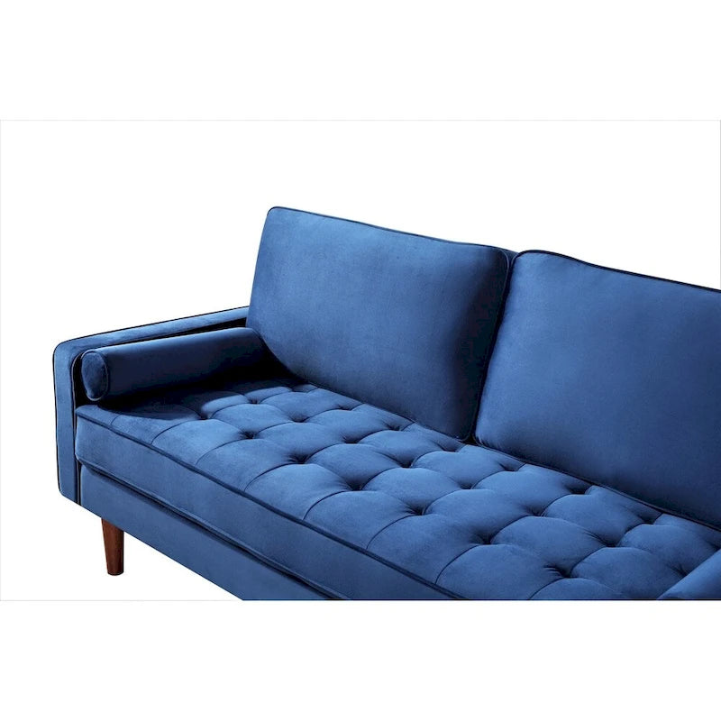 Canapé capitonné en velours de style Mid-Century Modern
