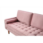 Canapé capitonné en velours de style Mid-Century Modern