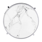 Table d'appoint ronde avec plateau en pierre frittée et structure métallique, 52,5 cm x 55 cm