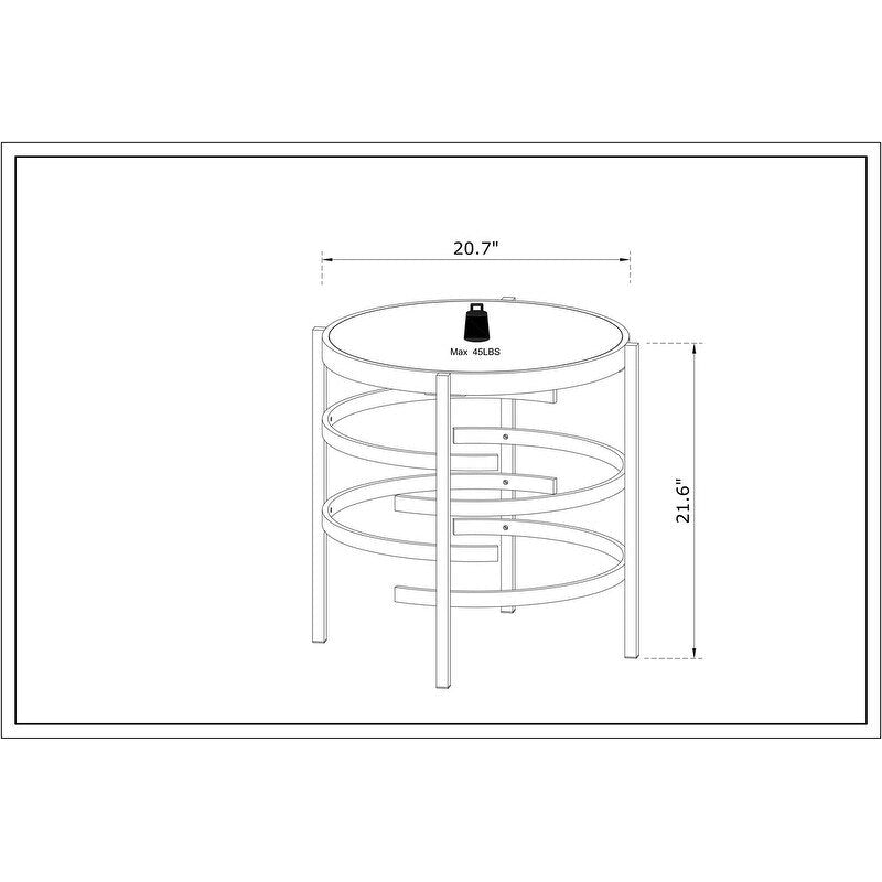 Table d'appoint ronde avec plateau en pierre frittée et structure métallique, 52,5 cm x 55 cm