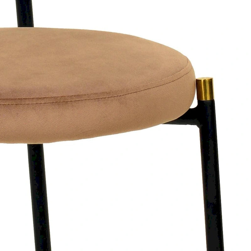 Chaise de salle à manger moderne avec assise en velours et dossier en osier