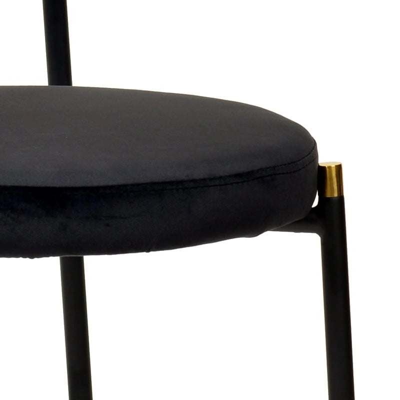 Chaise de salle à manger moderne avec assise en velours et dossier en osier