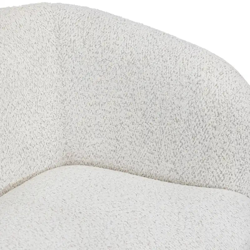 Fauteuil d'appoint Boucle avec accoudoirs incurvés, coussin d'assise de type rein et pieds ronds en bois