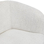 Fauteuil d'appoint Boucle avec accoudoirs incurvés, coussin d'assise de type rein et pieds ronds en bois
