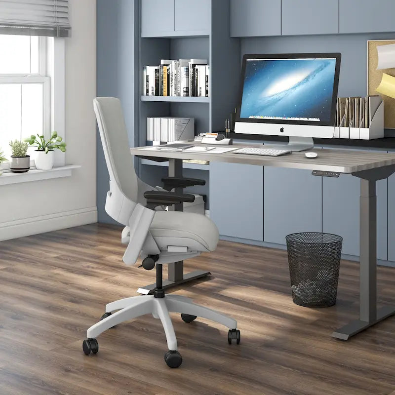 Fauteuil de bureau ergonomique en tissu avec support lombaire réglable en hauteur