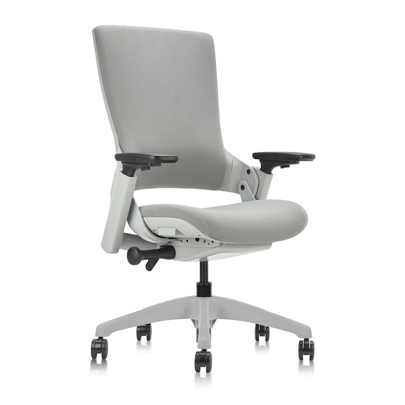 Fauteuil de bureau ergonomique en tissu avec support lombaire réglable en hauteur