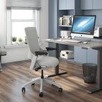 Fauteuil de bureau ergonomique en tissu avec support lombaire réglable en hauteur