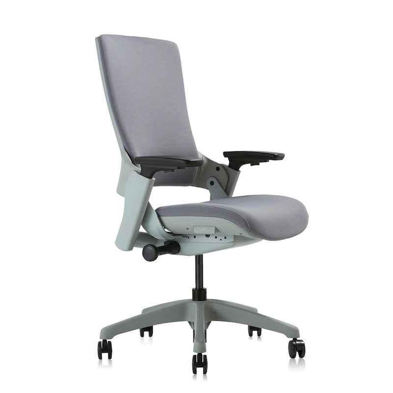 Fauteuil de bureau ergonomique en tissu avec support lombaire réglable en hauteur