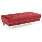 Pouffe en velours surdimensionné avec clous décoratifs