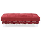 Pouffe en velours surdimensionné avec clous décoratifs