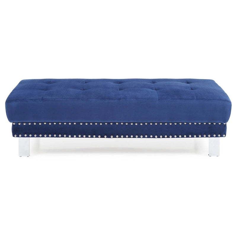 Pouffe en velours surdimensionné avec clous décoratifs