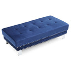 Pouffe en velours surdimensionné avec clous décoratifs