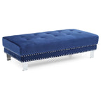 Pouffe en velours surdimensionné avec clous décoratifs