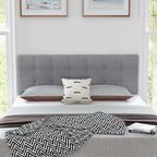 Costway Full/Queen Size Headboard Linen Fabric Upholstered Button - See Details