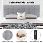 Tête de lit capitonnée en lin, taille grand lit/Queen Size