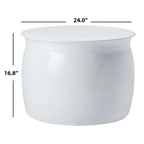 Tabouret de table en métal 24Lx24Px17H - Fini martelé
