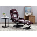 Fauteuil inclinable pivotant rembourré avec ottoman