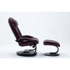 Fauteuil inclinable pivotant rembourré avec ottoman