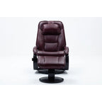 Fauteuil inclinable pivotant rembourré avec ottoman