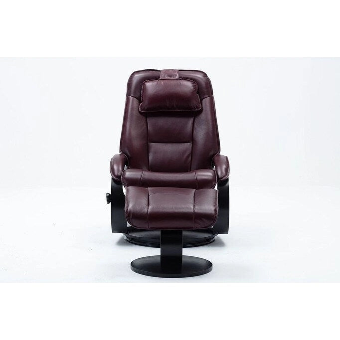 Fauteuil inclinable pivotant rembourré avec ottoman
