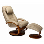 Fauteuil inclinable pivotant rembourré avec ottoman
