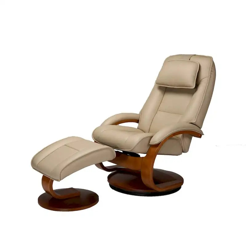 Fauteuil inclinable pivotant rembourré avec ottoman