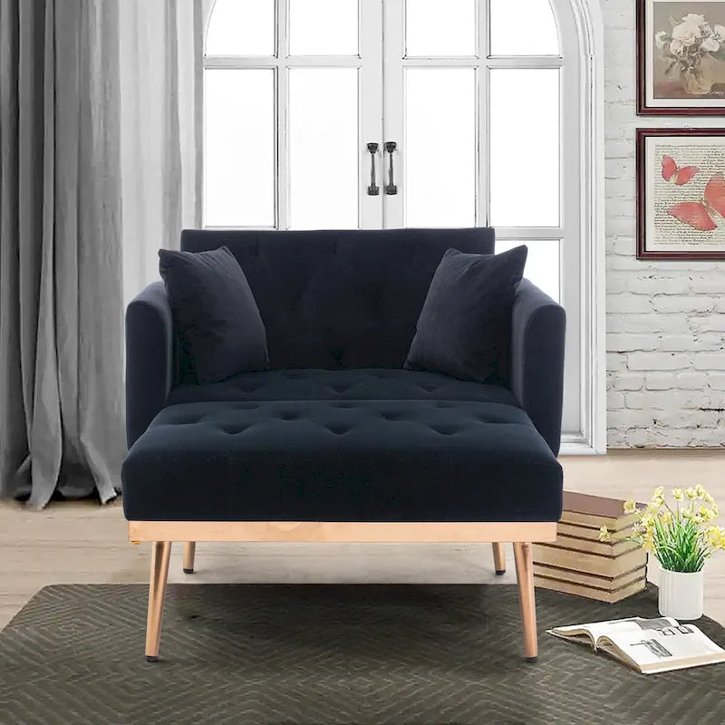 Fauteuil d'appoint rembourré de style tonneau avec rembourrage en mousse et pieds en fer