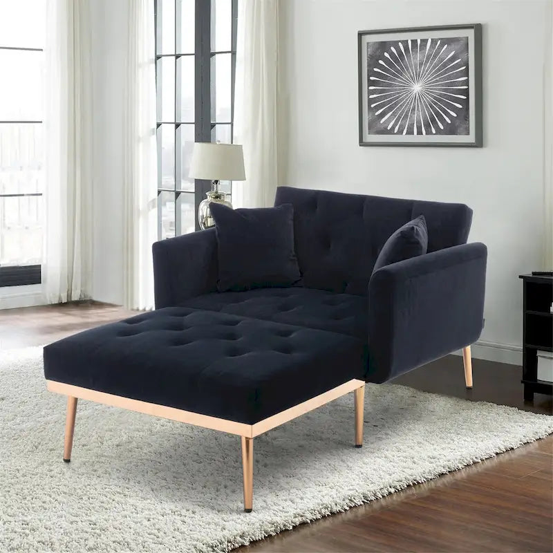 Fauteuil d'appoint rembourré de style tonneau avec rembourrage en mousse et pieds en fer