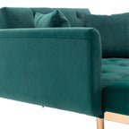 Fauteuil d'appoint rembourré de style tonneau avec rembourrage en mousse et pieds en fer