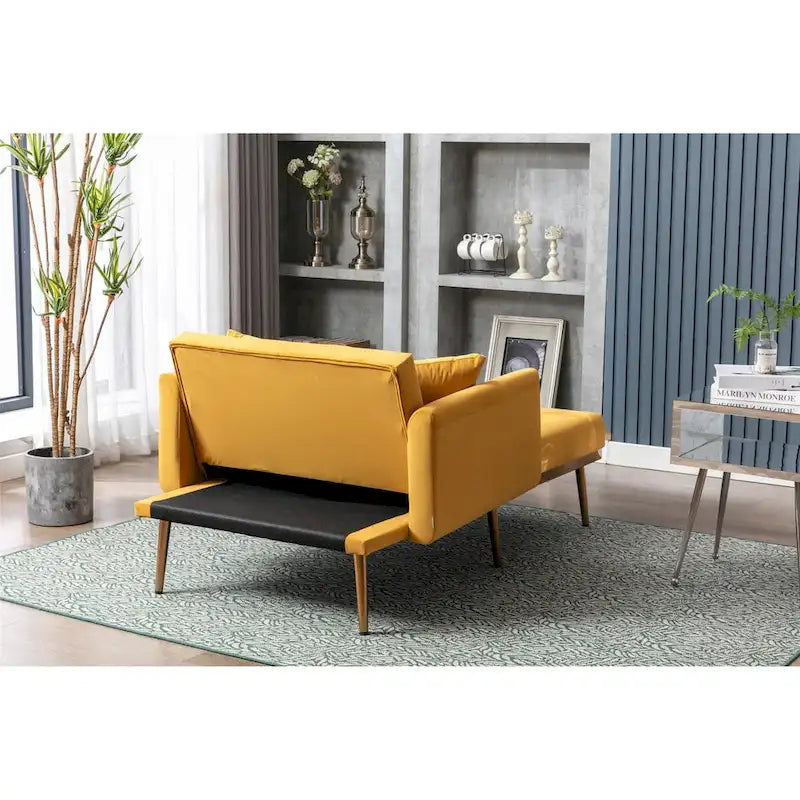 Fauteuil d'appoint rembourré de style tonneau avec rembourrage en mousse et pieds en fer