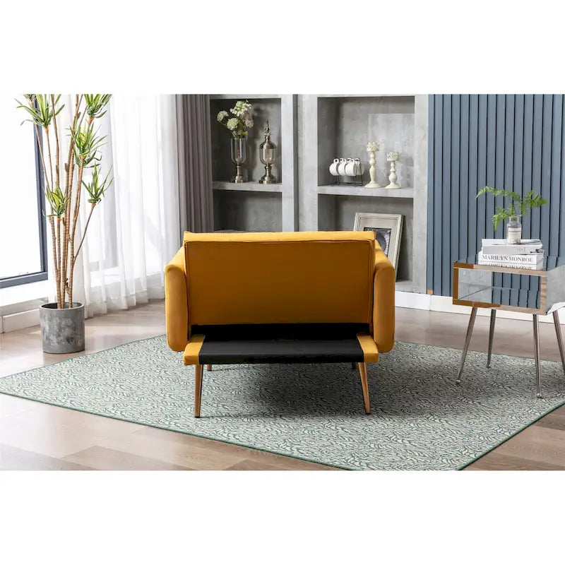 Fauteuil d'appoint rembourré de style tonneau avec rembourrage en mousse et pieds en fer