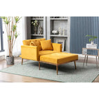 Fauteuil d'appoint rembourré de style tonneau avec rembourrage en mousse et pieds en fer
