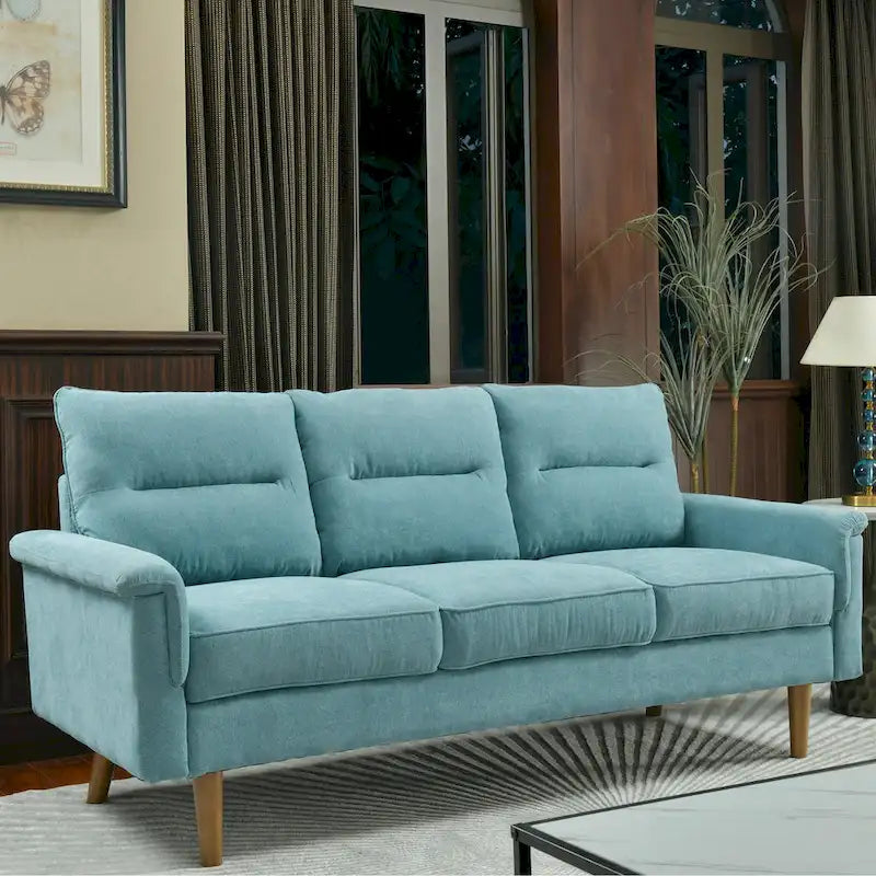 Canapé d'intérieur en bois avec coussin moelleux