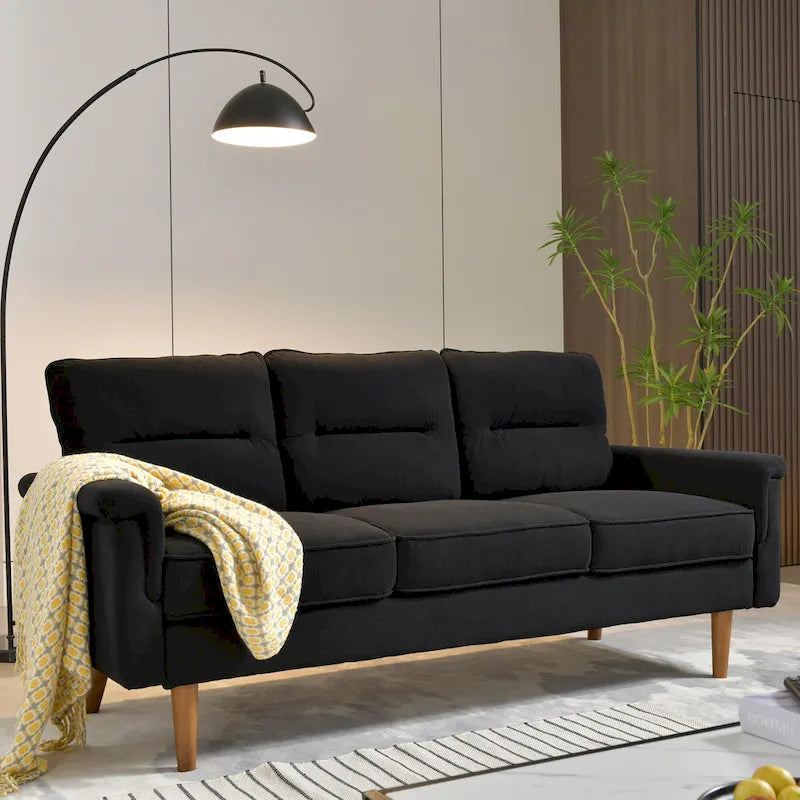 Canapé d'intérieur en bois avec coussin moelleux